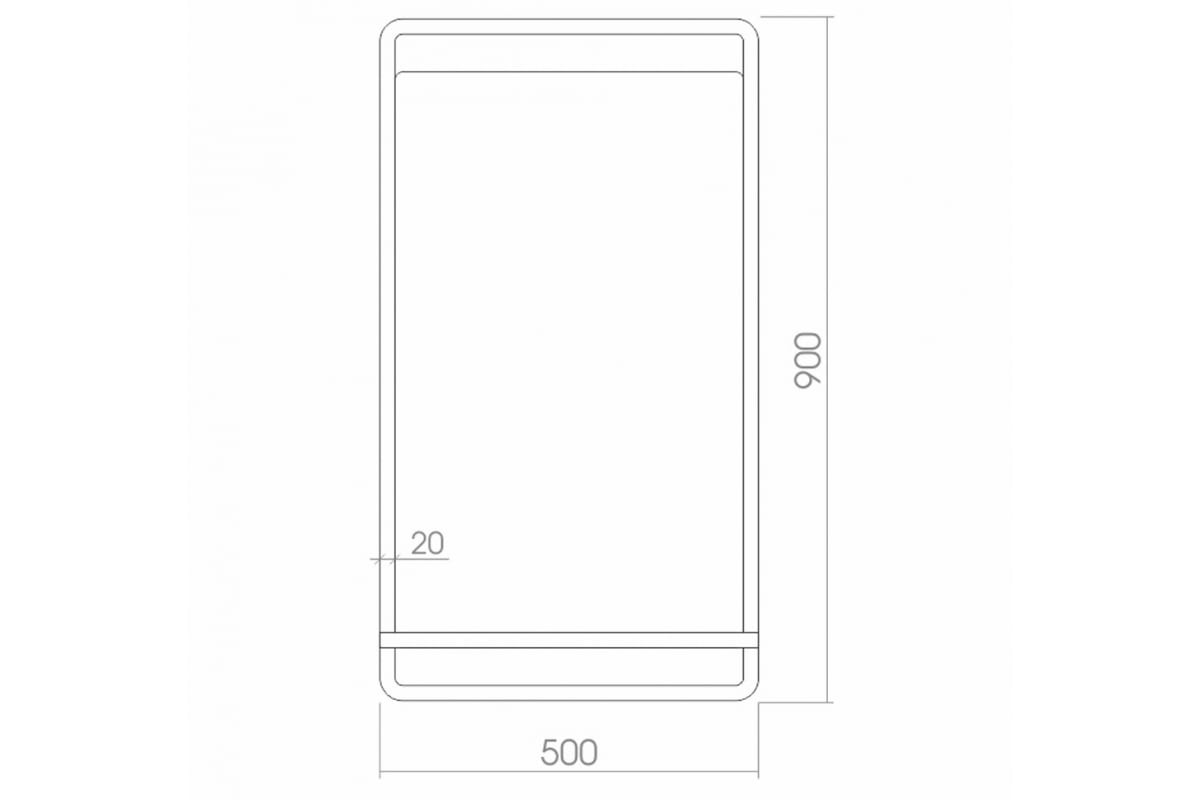 ЗеркалоКвинс500900рамаметаллическийпрофильMixline