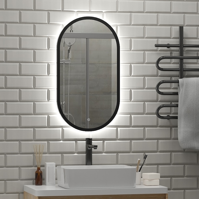 Зеркало450800PrimeBlackLEDМДФврамеЗЛП219967