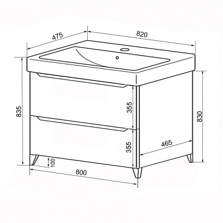 ТумбаLOTOS802HсраковинойMonte8044